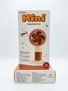 Mini ventilateur portable rechargeable USB rose et blanc modèle NO.202-4