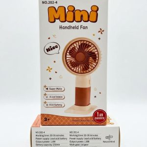 Mini ventilateur portable rechargeable USB rose et blanc modèle NO.202-4