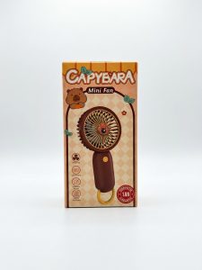 Mini ventilateur portable rechargeable design Capybara couleur marron