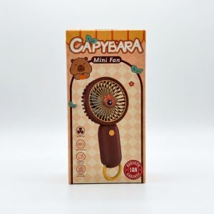 Mini ventilateur portable rechargeable design Capybara couleur marron