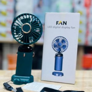 Mini ventilateur portable avec écran LED numérique et socle de bureau