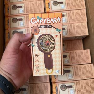 Mini ventilateur portable rechargeable design Capybara couleur marron