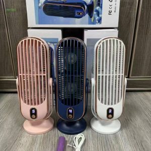 Mini ventilateur de bureau portable rechargeable avec affichage numérique