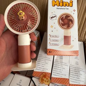 Mini ventilateur portable rechargeable USB rose et blanc modèle NO.202-4