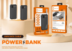 Power Bank Winstar MN-002 20000mAh noir avec câbles intégrés