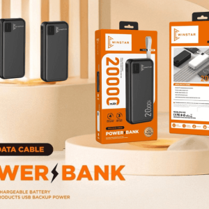 Power Bank Winstar MN-002 20000mAh noir avec câbles intégrés