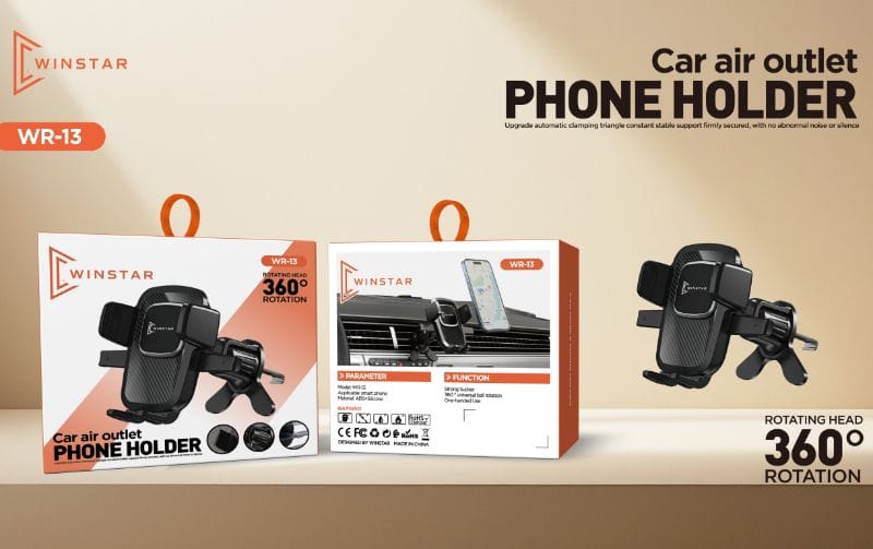Support Téléphone Voiture Winstar WR-13 - Fixation Grille d'Aération