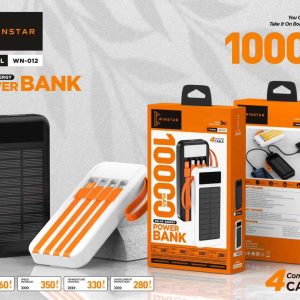 Power Bank Solaire Winstar WN-012 10000mAh avec 4 Câbles Intégrés