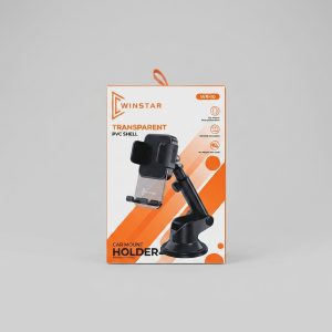 Support téléphone voiture Winstar WR-10 avec bras articulé et coque en PVC transparent