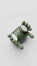Masseur électrique portable à têtes rotatives en silicone couleur vert