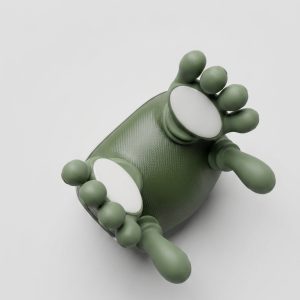 Masseur électrique portable à têtes rotatives en silicone couleur vert