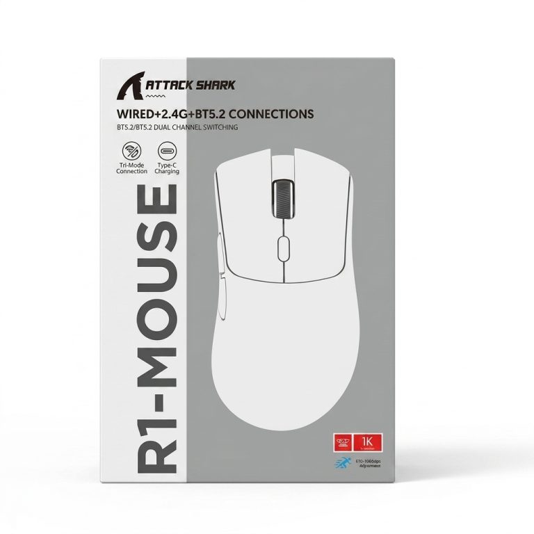 Souris Gaming Attack Shark R1 Tri-Mode Sans Fil