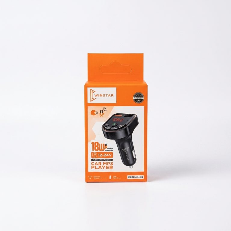 Transmetteur FM Bluetooth Winstar CM-05 avec Chargeur 18W