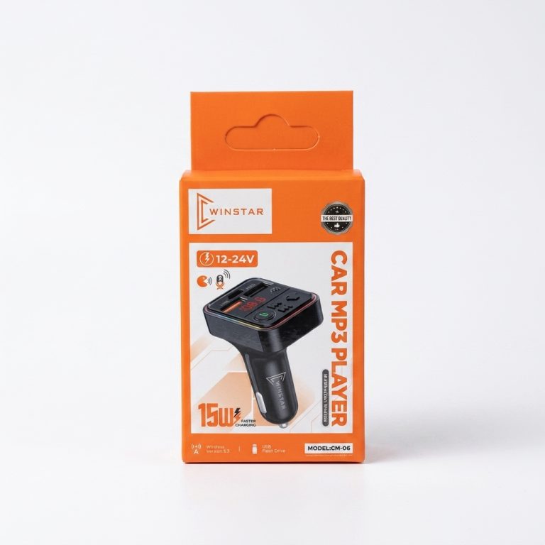 Transmetteur FM Bluetooth Winstar CM-06 avec Chargeur 15W