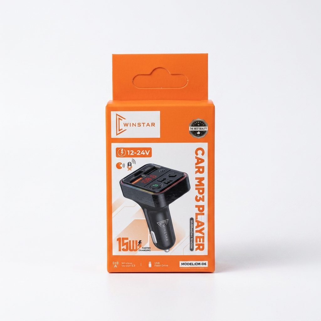 Transmetteur FM Bluetooth Winstar CM-06 avec chargeur 15W