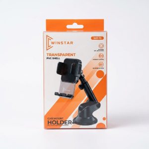 Support téléphone voiture Winstar WR-10 avec bras articulé et coque en PVC transparent