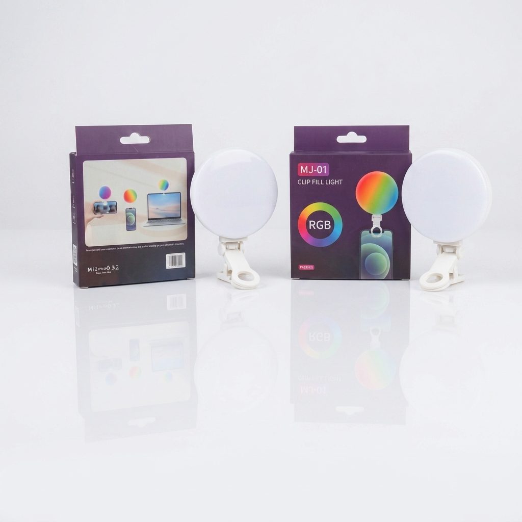 Lampe Selfie LED RGB MJ-01 avec Clip de Fixation Lampe Selfie LED RGB MJ-01 avec Clip de Fixation