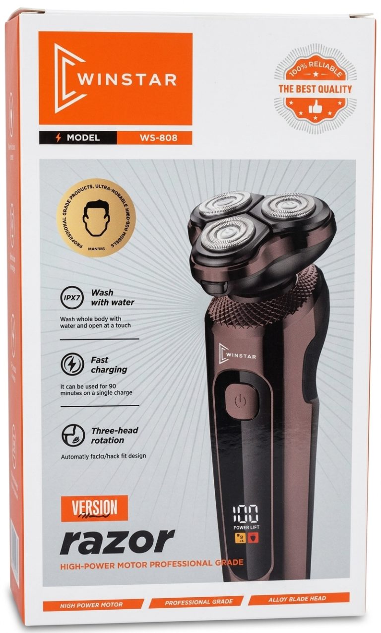Rasoir Électrique Winstar WS-808 à 3 Têtes Rotatives