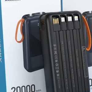 Batterie Externe Ankerry SD-21 20000mAh avec câbles intégrés et écran LED