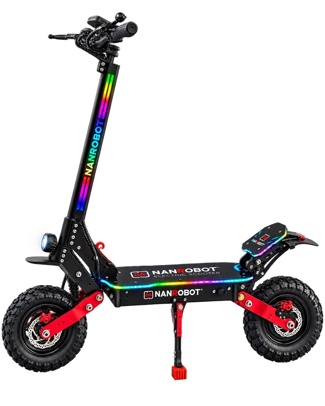 NANROBOT D4+ Space Light 1200W vue de profil avec pneus off-road 11 pouces Trottinette électrique NANROBOT D4+ Space Light 1200W 48V 18Ah