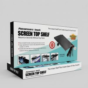 Étagère de rangement noire pour écran plat et téléviseur Possessors Screen Top Shelf