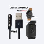 Chargeur magnétique 4 broches 2,54 mm pour montre connectée W67
