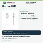 Chargeur GS18 pour montre connectée magnétique 2 broches