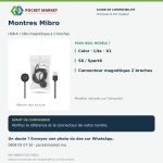 Câble chargeur magnétique USB pour montre connectée Mibro Color Lite X1 S6