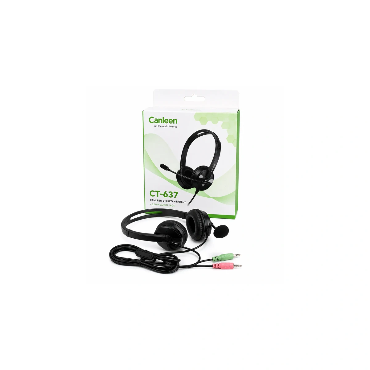 CT-637 OUX Casque micro Canleen CT637 à double jack 3,5 mm pour ordinateur