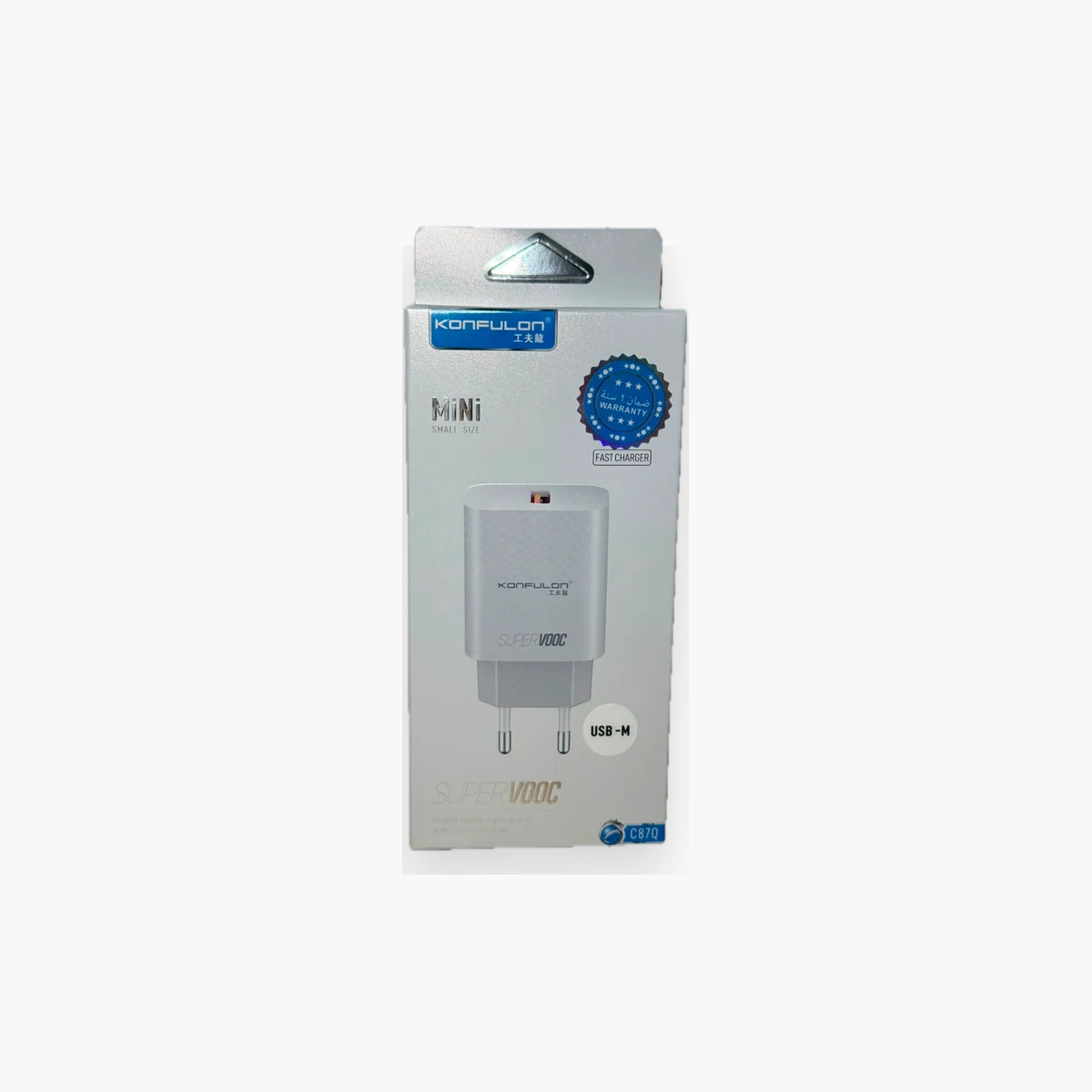 شاحن سريع KONFULON ميني C87Q SUPERVOOC USB-iP - صغير الحجم وعالي الجودة Chargeur Konfulon C87Q supervooc USB ip Maroc
