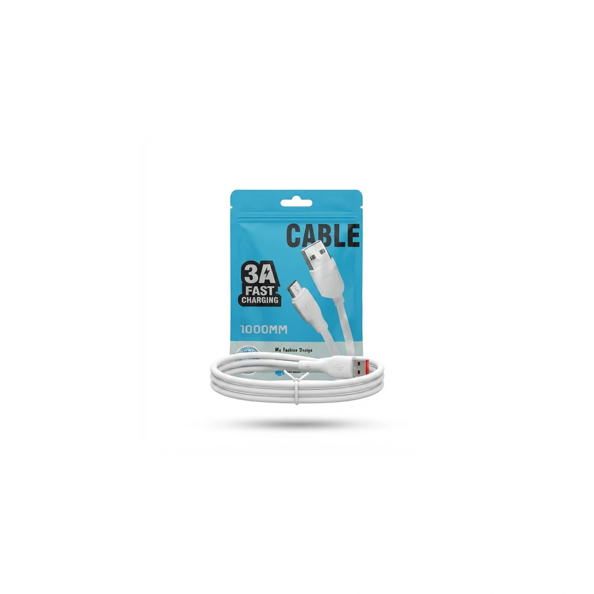 كابل شحن سريع 3 أمبير USB-A إلى USB-C أبيض 1000 مم - متوافق مع جميع أجهزة Type-C Câble USB-A vers USB-C 3 A, 1 mètre