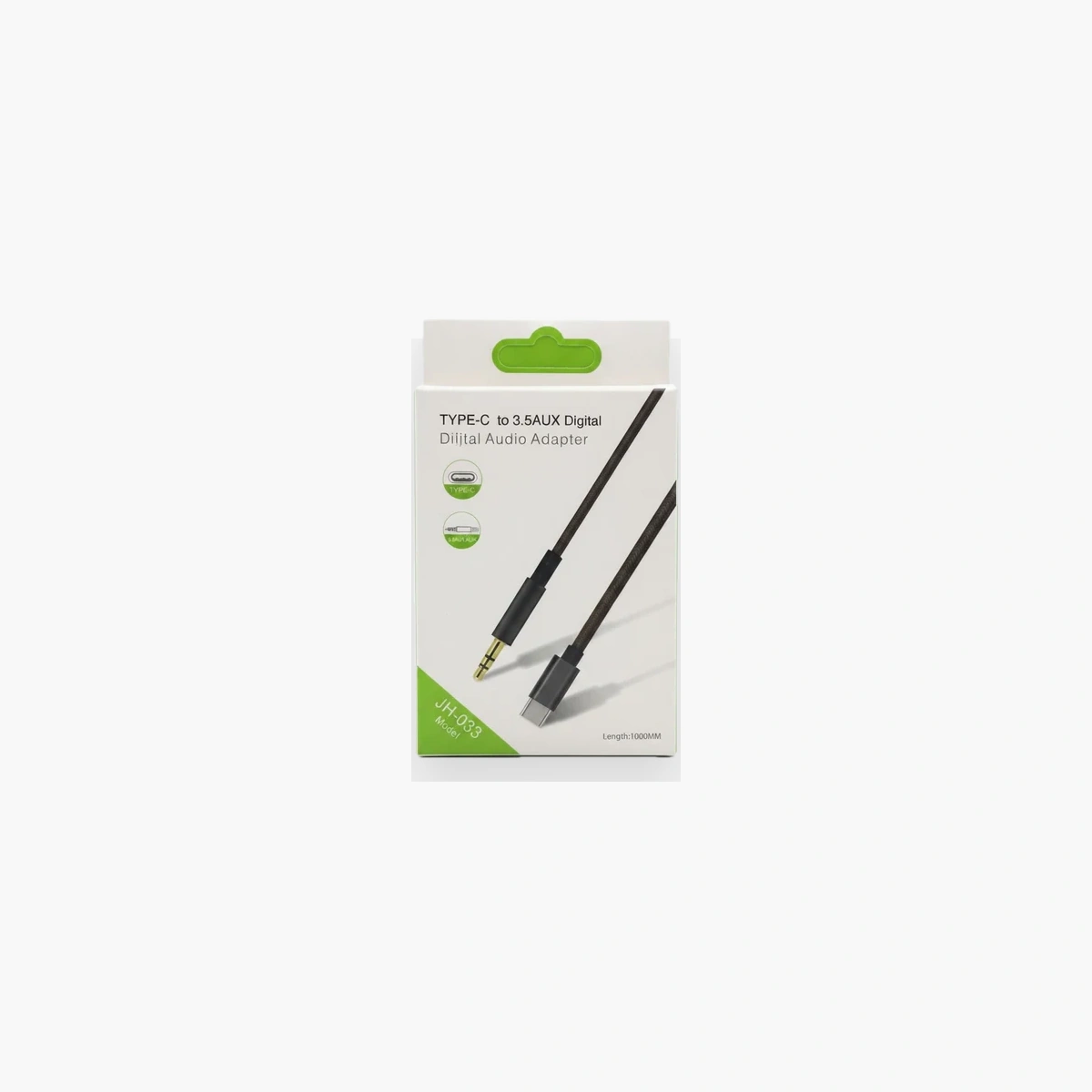 كابل محول صوتي Type-C إلى AUX 3.5 ملم JH033 للهواتف الذكية والأجهزة اللوحية Câble audio USB-C vers jack 3,5 mm JH-033 de 1 mètre