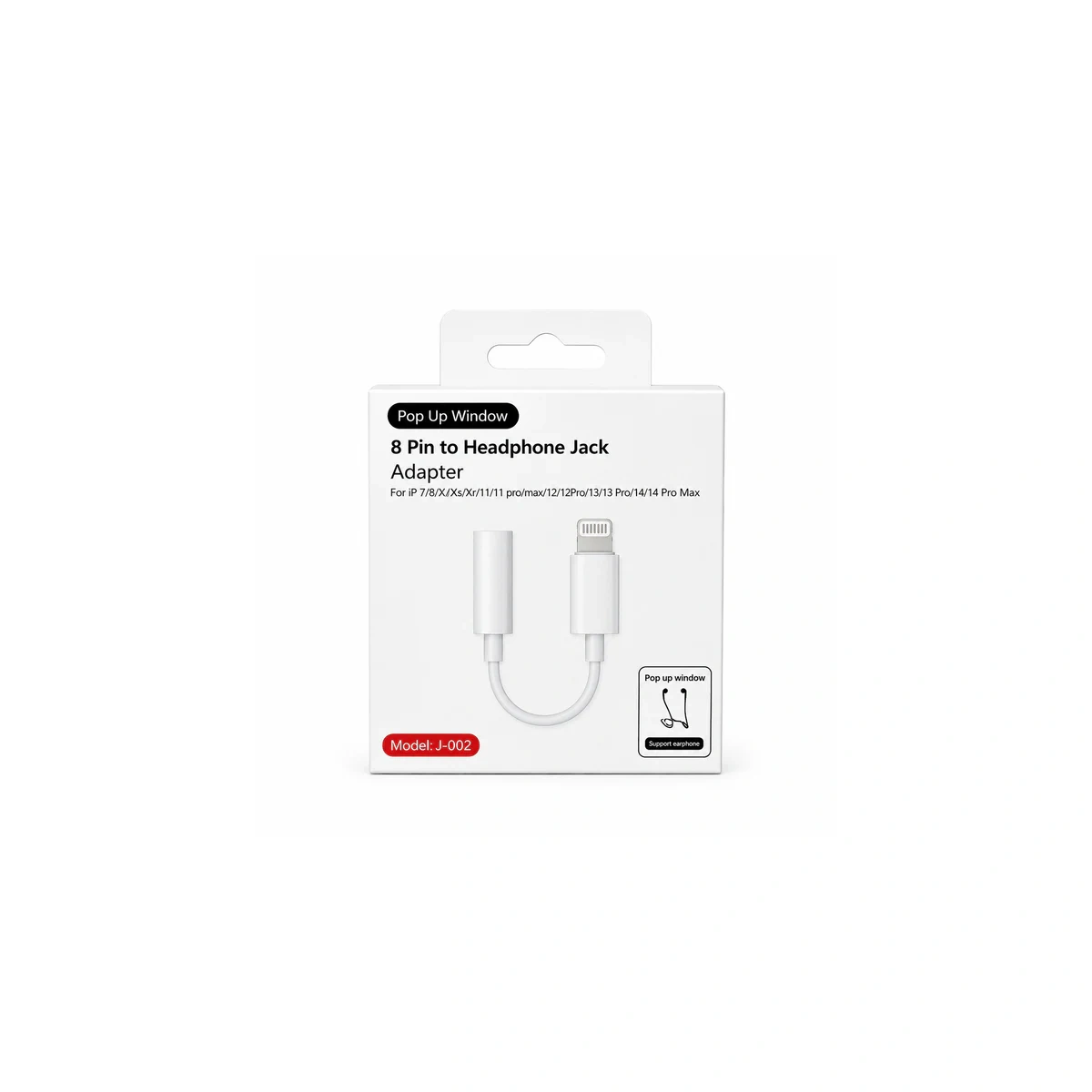 محول صوت Pop-Up Window 8 PIN إلى جاك 3.5 ملم للآيفون - JH-002 Adaptateur audio Lightning vers jack 3,5 mm JH-002 version Pop-Up