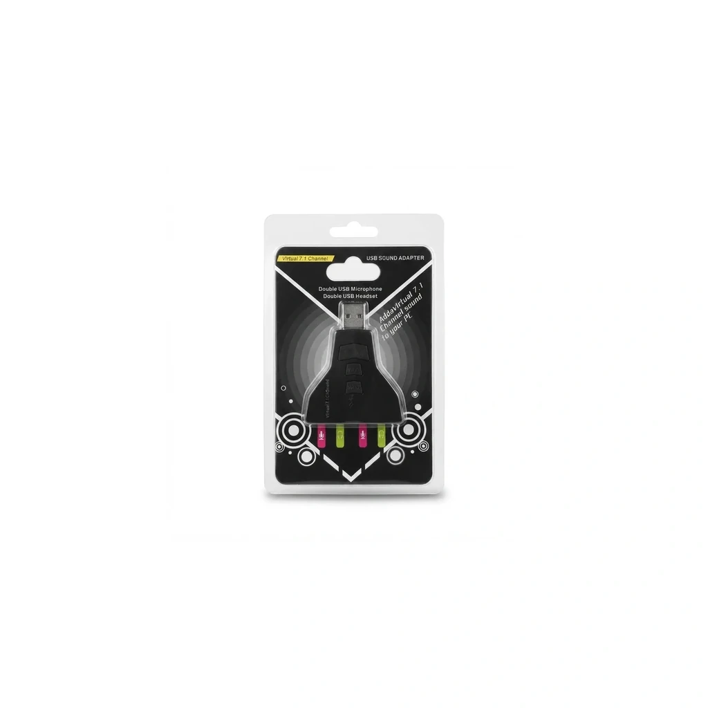 Carte son USB externe 7.1 virtuel avec doubles prises casque et microphone