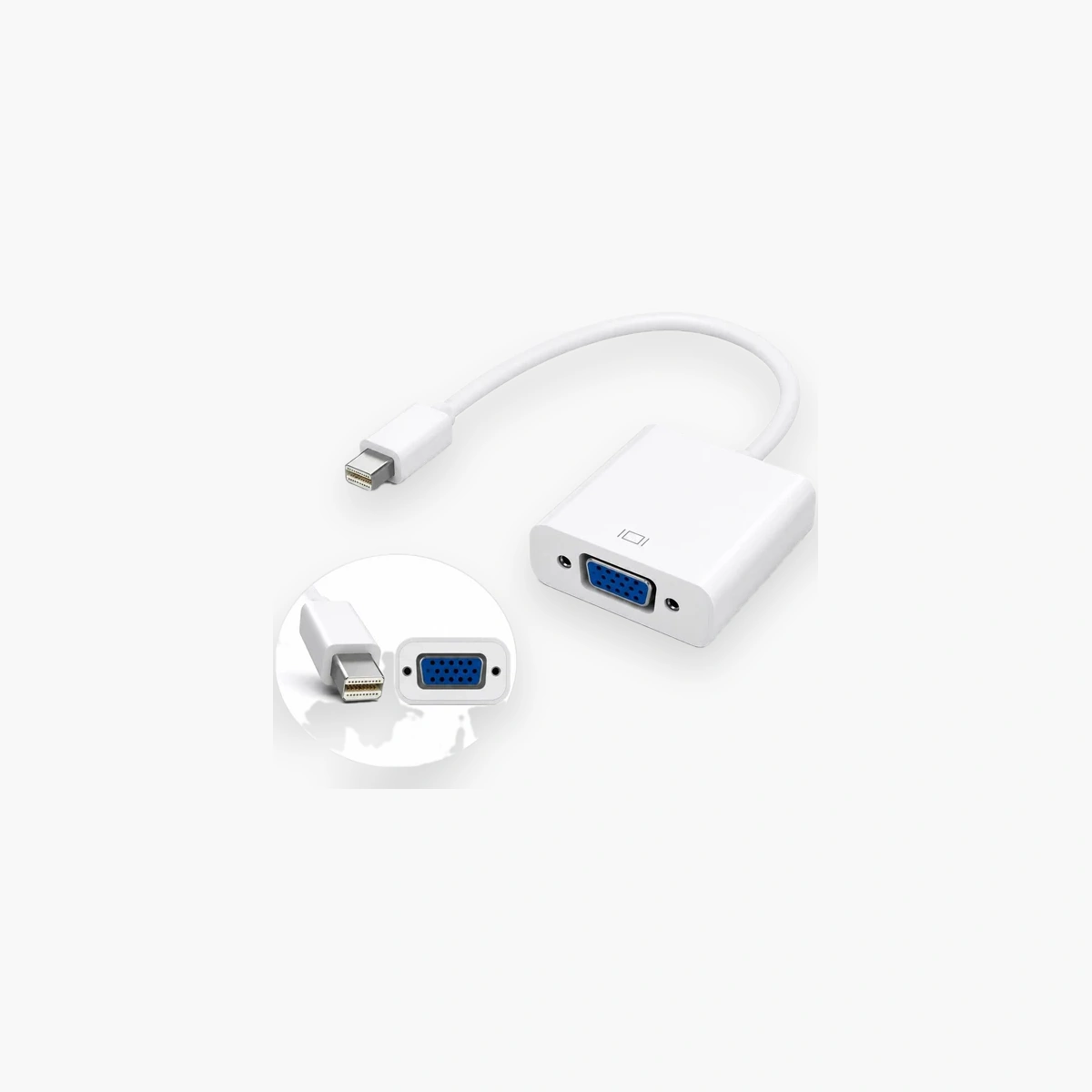 محول Mini DisplayPort إلى VGA بطول 25 سم - محول فيديو Full HD للكمبيوتر، ماك، وجهاز العرض Adaptateur Mini DisplayPort vers VGA, 25 cm