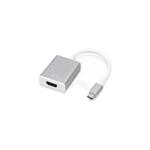 Adaptateur USB-C vers HDMI 4K avec boîtier en aluminium argenté