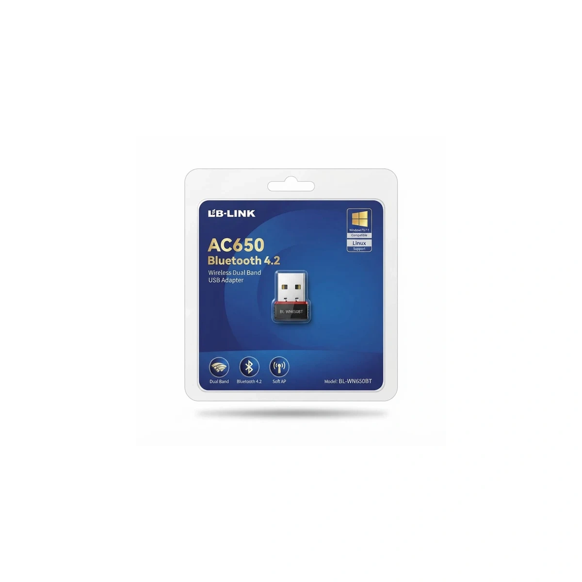 محول USB لاسلكي LB-LINK AC650 بلوتوث 4.2 ثنائي النطاق متوافق مع ويندوز/لينكس Équipement réseau USB lb link ac650 4 2 WN650BT Maroc