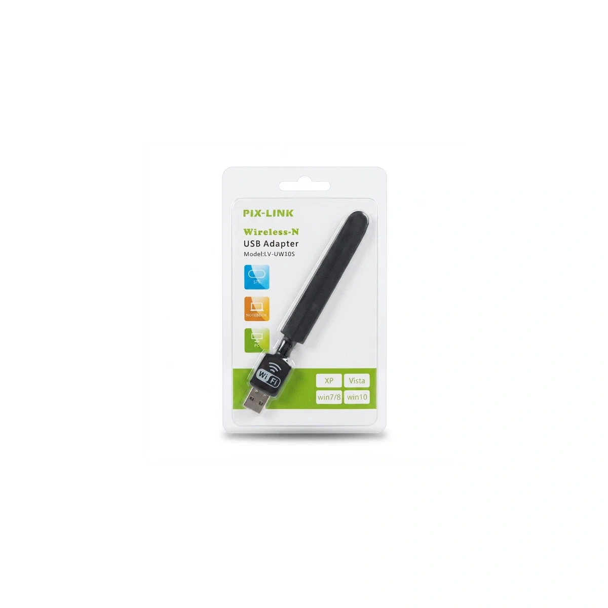 محول USB لاسلكي Wireless-N PIX-LINK LV-UW10S لشبكة WiFi عالية السرعة للكمبيوتر/الكمبيوتر المحمول/STB Adaptateur Wi-Fi USB PIX-LINK LV-UW10S avec antenne externe