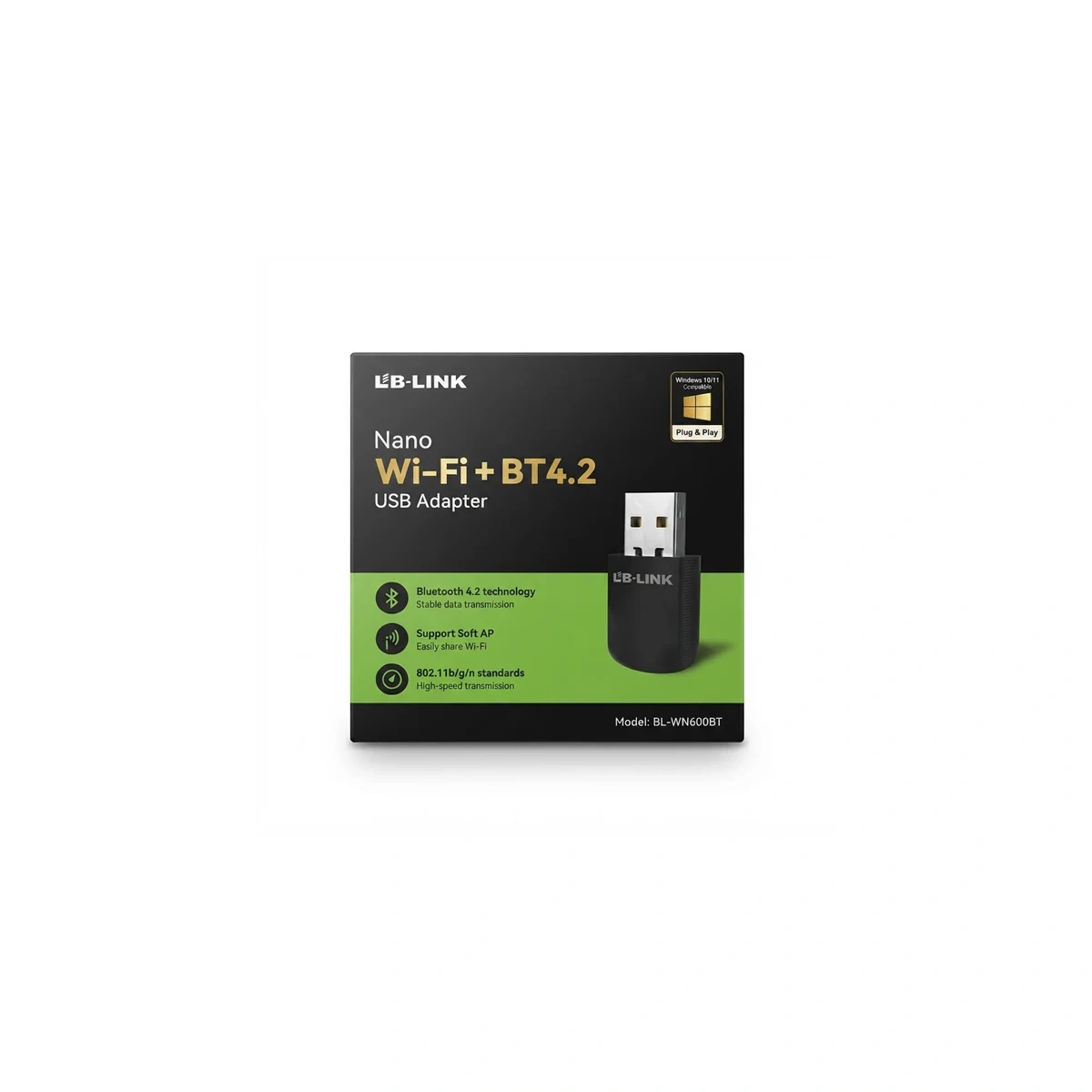 محول USB نانو Wi-Fi + بلوتوث 4.2 LB-LINK BL-WN600BT متوافق مع ويندوز 10/11 و Plug & Play Équipement réseau LB-LINK USB wi fi 4 2 lb link bl wn600bt 10 11 plug play… Maroc