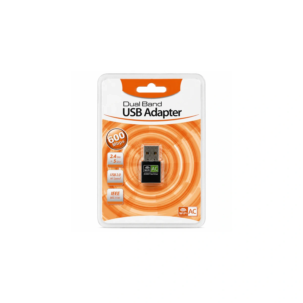 محول USB واي فاي ثنائي النطاق 600 ميجابت في الثانية – محول لاسلكي عالي السرعة 2.4/5 جيجاهرتز للكمبيوتر المحمول Équipement réseau USB 600 2 4 5 Wi‑Fi-600MBPS Maroc