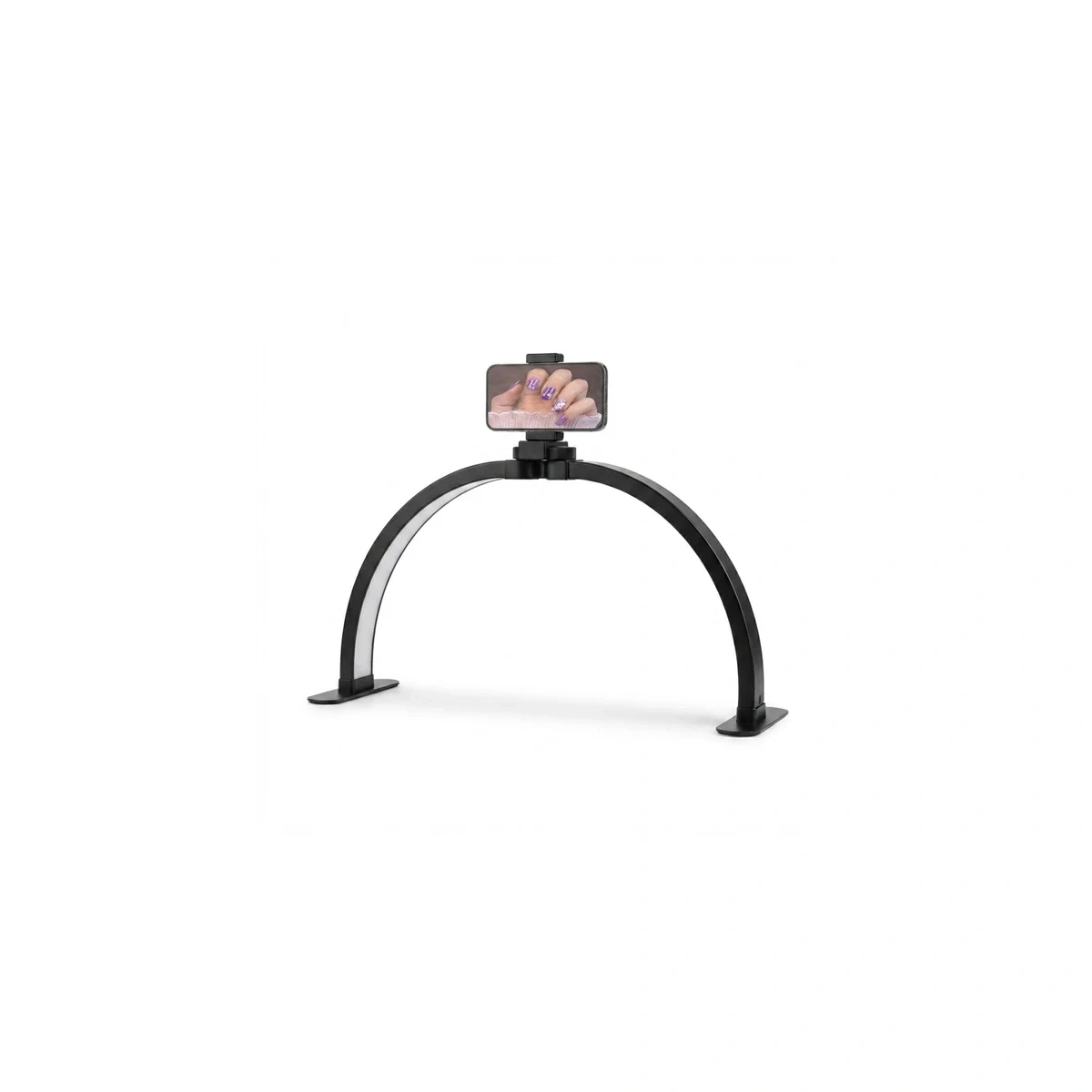 مصباح مكتبي LED قابل للطي على شكل نصف قمر F-700A مع حامل هاتف لخبراء التجميل والمدونين LED f 700a Maroc