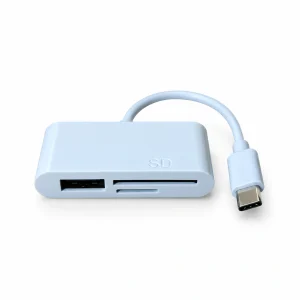 Lecteur de cartes USB-C 3 en 1 – Emplacements SD et microSD avec port USB-A