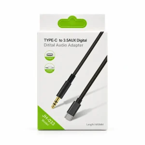Câble audio USB-C vers AUX jack 3,5 mm JH-033 – Liaison stéréo de 1 mètre