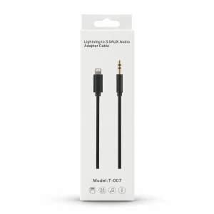 Câble audio Lightning vers AUX jack 3,5 mm T-007 – Liaison iPhone vers autoradio ou enceinte