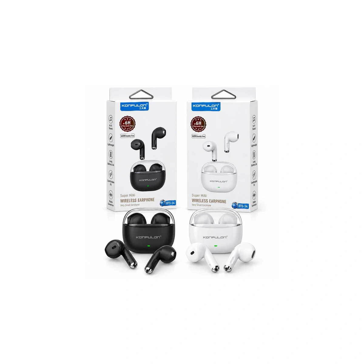 KONFULON WIRLESS EARPHONE BTS 34 Konfulon Wirless Écouteurs Bts 34 Maroc