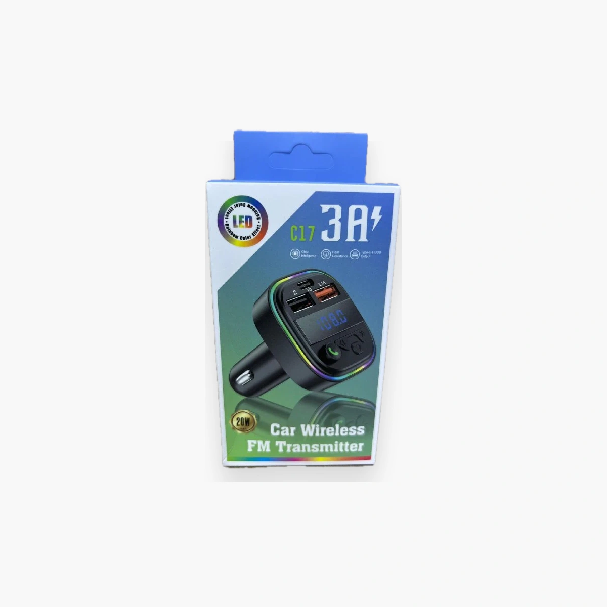 MP3 car Transmetteur FM Bluetooth C17 pour voiture avec ports USB et écran LED