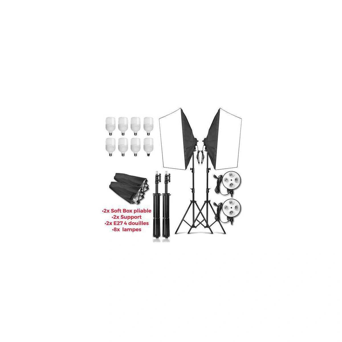 Pack soft box puluz pkt3134 Éclairage LED Pack soft box puluz PKT3134 Maroc