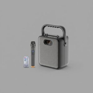Enceinte portable Konfulon BAF KG 01 avec microphone sans fil et affichage LED