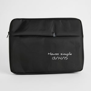 Housse simple noire pour ordinateur portable 13 14 15 pouces avec poche zippée