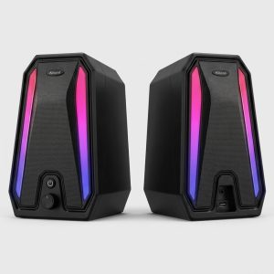 Paire d'enceintes PC Kisonli X10 stéréo USB avec éclairage RGB